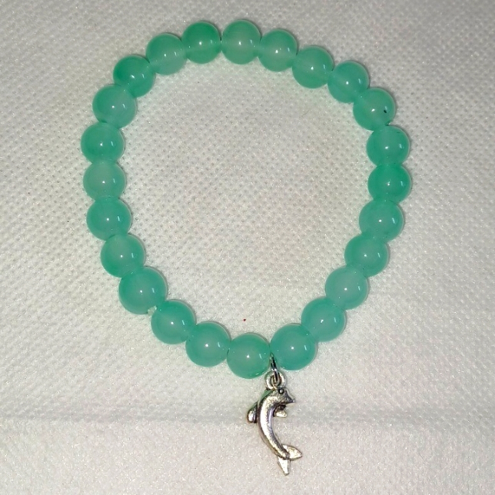 Sea green glass bead bracelet